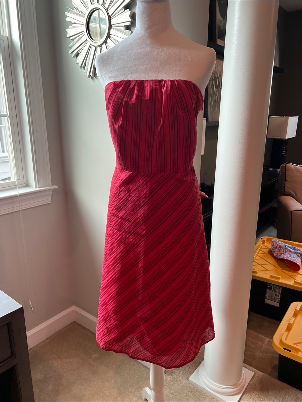 Banana Republic Strapless Red Stripe Sundress